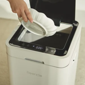 Beige Reencle Schwerkraftkomposter – Gerät zur Kompostierung von Lebensmittelabfällen mit Waage und Zähler